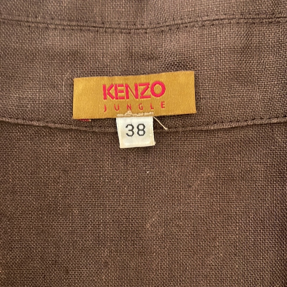 Linen dress Kenzo with embroidery and print on the back and belt. Long sleeves. - Picture 5 of 7
